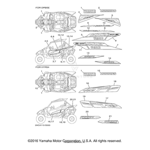 Graphic, Rear (LH) by Yamaha 2HC-F165G-50-00 OEM Hardware 2HC-F165G-50-00 Off Road Express