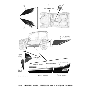 Graphic, Rear (LH) by Yamaha B4J-F165G-30-00 OEM Hardware B4J-F165G-30-00 Off Road Express