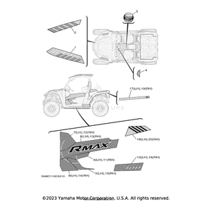 Graphic, Rear (LH) by Yamaha B4J-F165G-40-00 OEM Hardware B4J-F165G-40-00 Off Road Express