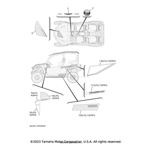 Graphic, Rear (LH) by Yamaha B4J-F165G-50-00 OEM Hardware B4J-F165G-50-00 Off Road Express