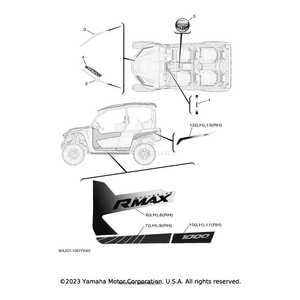 Graphic, Rear (LH) by Yamaha B4J-F165G-60-00 OEM Hardware B4J-F165G-60-00 Off Road Express