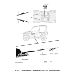 Graphic, Rear (LH) by Yamaha B4J-F165G-90-00 OEM Hardware B4J-F165G-90-00 Off Road Express