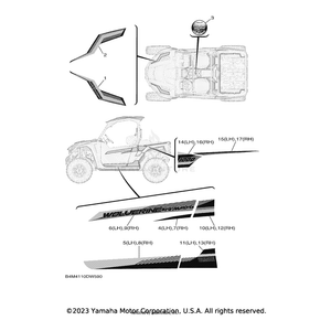 Graphic, Rear (LH) by Yamaha B4M-F165G-11-00 OEM Hardware B4M-F165G-11-00 Off Road Express