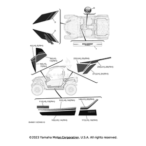 Graphic, Rear (LH) by Yamaha B4M-F165G-30-00 OEM Hardware B4M-F165G-30-00 Off Road Express