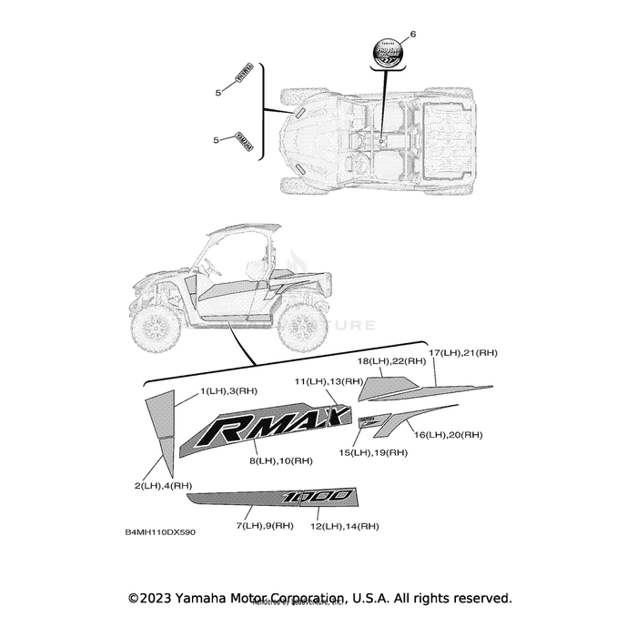 Graphic, Rear (LH) by Yamaha