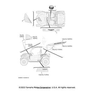 Graphic, Rear (LH) by Yamaha B4M-F165G-70-00 OEM Hardware B4M-F165G-70-00 Off Road Express