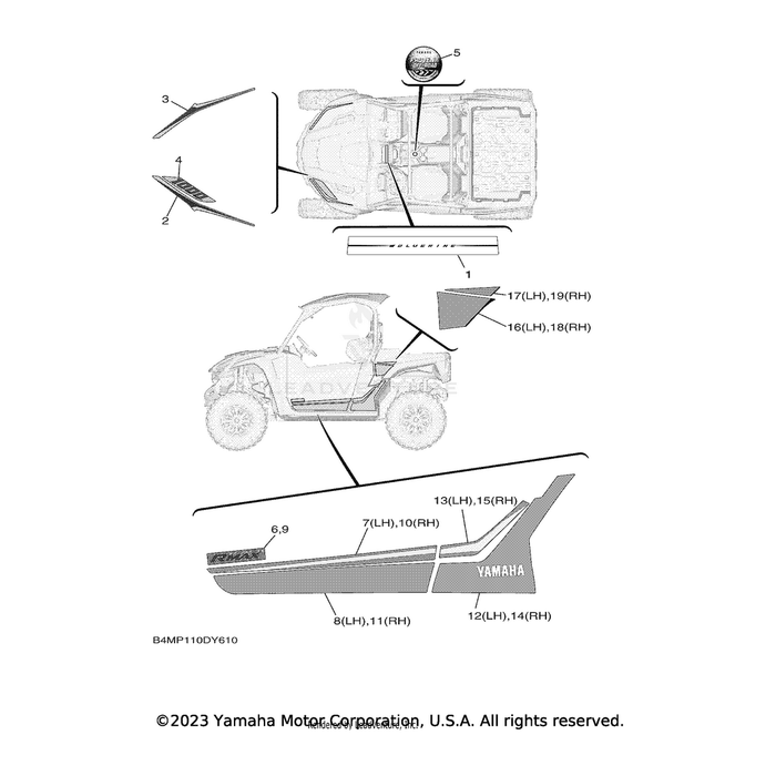 Graphic, Rear (LH) by Yamaha