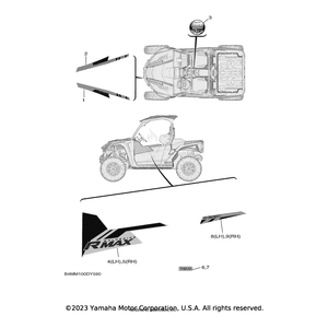 Graphic, Rear (LH) by Yamaha B4M-F165G-B0-00 OEM Hardware B4M-F165G-B0-00 Off Road Express