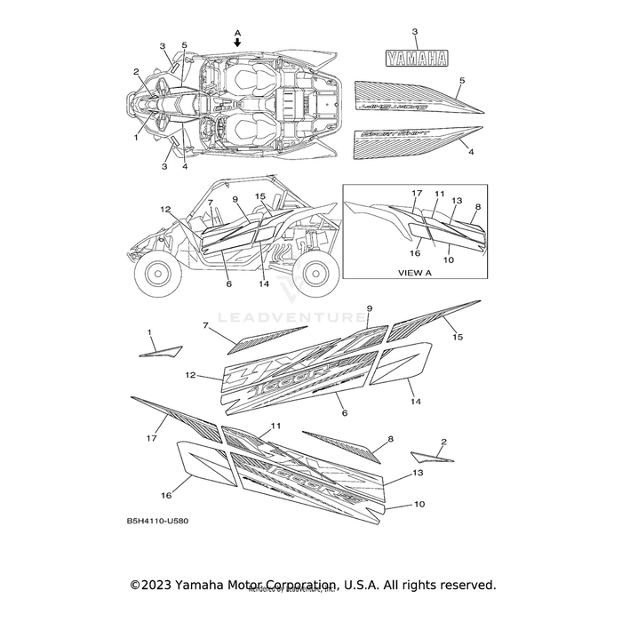 Graphic, Rear (LH) by Yamaha