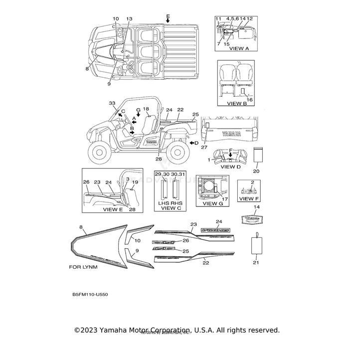 Graphic, Rear (LH) by Yamaha