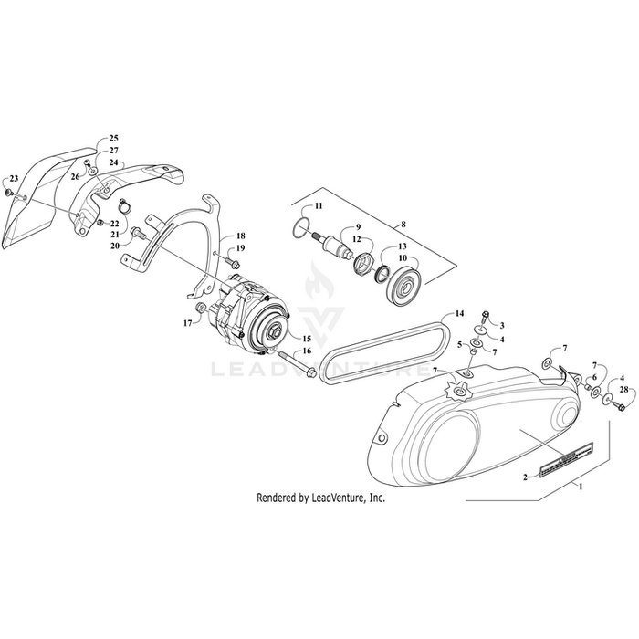 Guard,Alternator-W/ Warning Decal By Arctic Cat