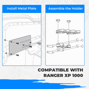 Gun Holder Rack For Polaris/ Can Am/ Honda/ Kawasaki by Kemimoto B0116-00901BK Gun Mount B0116-00901BK Kemimoto