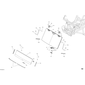 Half Windshield Kit by Can-Am 715002433 OEM Hardware 715002433 Off Road Express