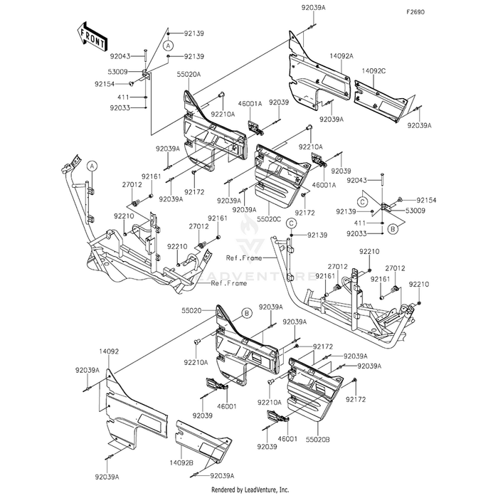 Handle-Assembly,Side Guard,Lh by Kawasaki