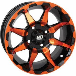 HD6 Wheel 14X7 4/156 4+3 (+5mm) by STI 14HD603-ORG Non Beadlock Wheel 02301019 Parts Unlimited Drop Ship