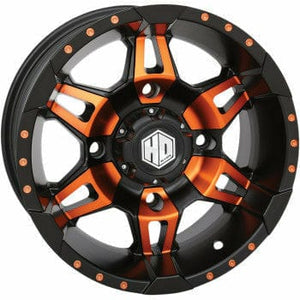 HD7 Radiant Wheel 14X7 4/156 4+3 (+5mm) by STI 14HD703-ORG Non Beadlock Wheel 02301026 Parts Unlimited Drop Ship Orange