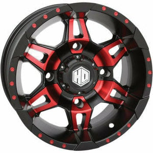 HD7 Radiant Wheel 14X7 4/156 4+3 (+5mm) by STI 14HD703-RED Non Beadlock Wheel 02301027 Parts Unlimited Drop Ship Red