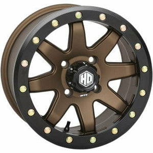 HD9 Wheel 14X7 4/156 5+2 (+30mm) by STI 14HB933 Beadlock Wheel 02301042 Parts Unlimited Drop Ship Bronze