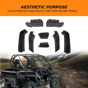 Heavy Duty Fender Flares For Can-Am Commander by Kemimoto B0103-01701BK Fender Flare B0103-01701BK Kemimoto