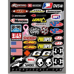 Helmet Logos Decal Sheet 9.5"X12" By D'Cor 40-90-104 Decal Sheet 862-90104 Western Powersports