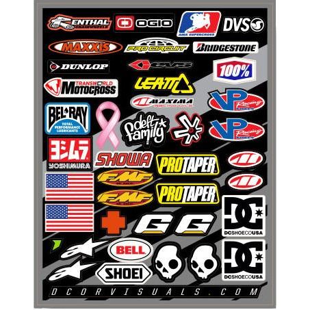 Helmet Logos Decal Sheet 9.5"X12" By D'Cor