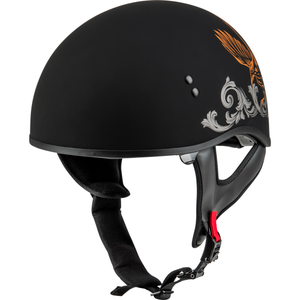 HH-65 Corvus Helmet by GMAX H16510948 Half Helmet 72-56772X Western Powersports Black/Silver/Orange / 2X