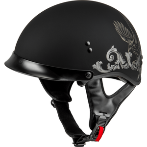 HH-65 Corvus Helmet w/ Peak by GMAX H96510958 Half Helmet 72-56692X Western Powersports Matte Black/Tan / 2X