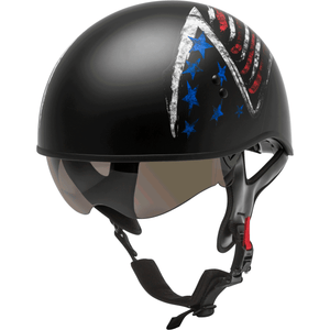 HH-65 Naked Bravery Helmet by GMAX H1656848 Half Helmet 72-56482X Western Powersports Drop Ship 2X / Black/Red/White