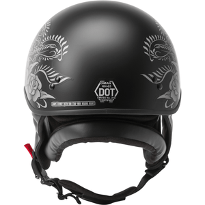 HH-65 Naked Rose Helmet by GMAX Half Helmet Western Powersports Drop Ship