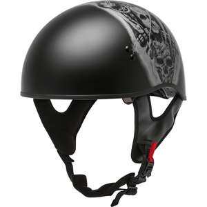 HH-65 Naked Tormentor Helmet by GMAX H1658078 Half Helmet 72-54452X Western Powersports Drop Ship 2X / Black/Silver