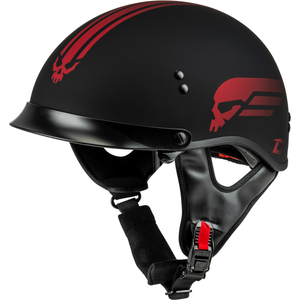 HH-65 Retribution Helmet w/ Peak by GMAX H96511328 Half Helmet 72-56842X Western Powersports Black/Red / 2X