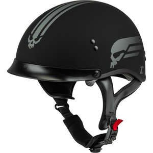 HH-65 Retribution Helmet w/ Peak by GMAX H96511818 Half Helmet 72-56802X Western Powersports Black/Silver / 2X