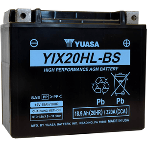 High Performance Agm Maintenance-Free Battery By Yuasa YUAM620BHX AGM Battery 2113-0493 Parts Unlimited Drop Ship