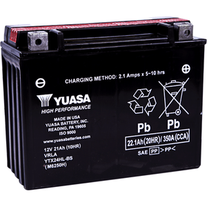 High Performance Agm Maintenance-Free Battery By Yuasa YUAM6250H AGM Battery YTX24HL-BS Parts Unlimited Drop Ship