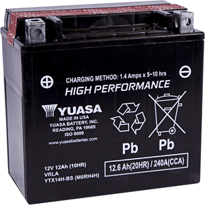 High Performance Agm Maintenance-Free Battery By Yuasa YUAM6RH4H AGM Battery 2113-0034 Parts Unlimited Drop Ship