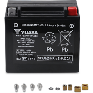 High Performance Agm Maintenance-Free Battery By Yuasa YUAM720BH AGM Battery 2113-0104 Parts Unlimited Drop Ship