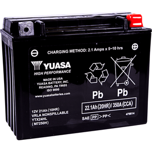 High Performance Agm Maintenance-Free Battery By Yuasa YUAM7250H AGM Battery YTX24HL Parts Unlimited Drop Ship