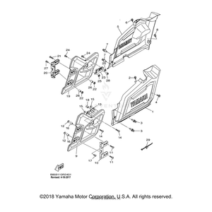 Hinge Assembly by Yamaha 2PG-F4772-00-00 OEM Hardware 2PG-F4772-00-00 Off Road Express