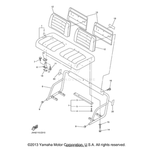 Hinge, Seat 1 by Yamaha JN3-K8426-02-00 OEM Hardware JN3-K8426-02-00 No Longer Available