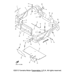 Hinge, Seat 2 by Yamaha JJ3-K8427-01-00 OEM Hardware JJ3-K8427-01-00 Off Road Express