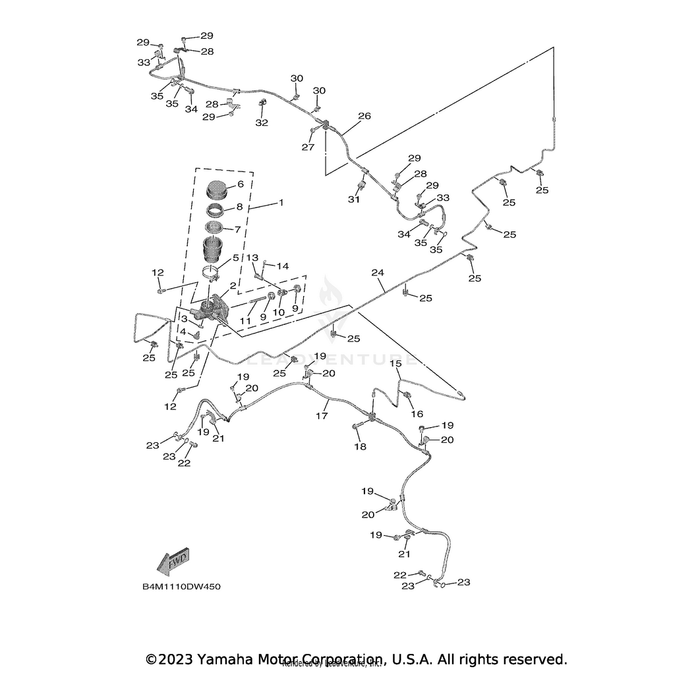 Holder, Brake Hose by Yamaha