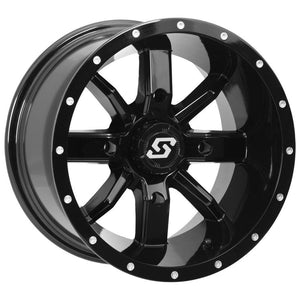 Hollow Point Wheel Black 14 in. x 8 in. 4+4 0 mm by Sedona 570-1330 Non Beadlock Wheel 570-1330 Western Powersports Drop Ship