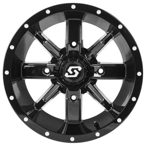 Hollow Point Wheel Black 14 in. x 8 in. 4+4 0 mm by Sedona 570-1330 Non Beadlock Wheel 570-1330 Western Powersports Drop Ship