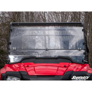 Honda Pioneer 700 Scratch Resistant Flip Down Windshield by SuperATV FDWS-H-PIO700-70 Folding Windshield FDWS-H-PIO700-70 SuperATV Scratch Resistant Polycarbonate - Clear