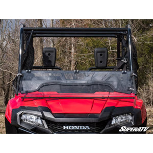 Honda Pioneer 700 Scratch Resistant Flip Down Windshield by SuperATV FDWS-H-PIO700-70 Folding Windshield FDWS-H-PIO700-70 SuperATV Scratch Resistant Polycarbonate - Clear