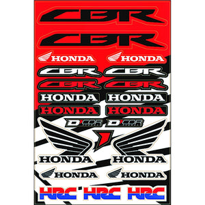 Honda Street Decal Sheet By D'Cor 40-10-102 Decal Sheet 862-10102 Western Powersports