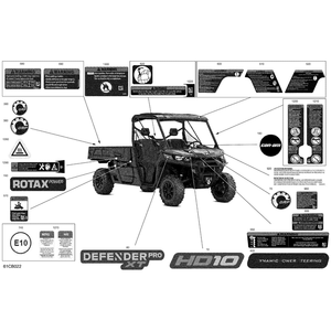 Hood Decal "Defender Pro XT" by Can-Am 704908526 OEM Hardware 704908526 Off Road Express Peach St