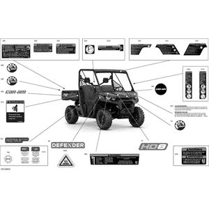 Hood Decal "HD 8" by Can-Am 704907872 OEM Hardware 704907872 Off Road Express Peach St