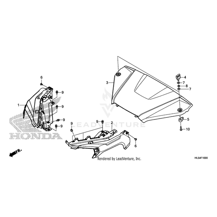 Hood, Front *B223Pr* (Pearl Proton Blue-R) by Honda