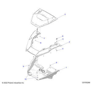 Hood-Inner,Paint,Av.Gray by Polaris 5457978-453 OEM Hardware P5457978-453 Off Road Express